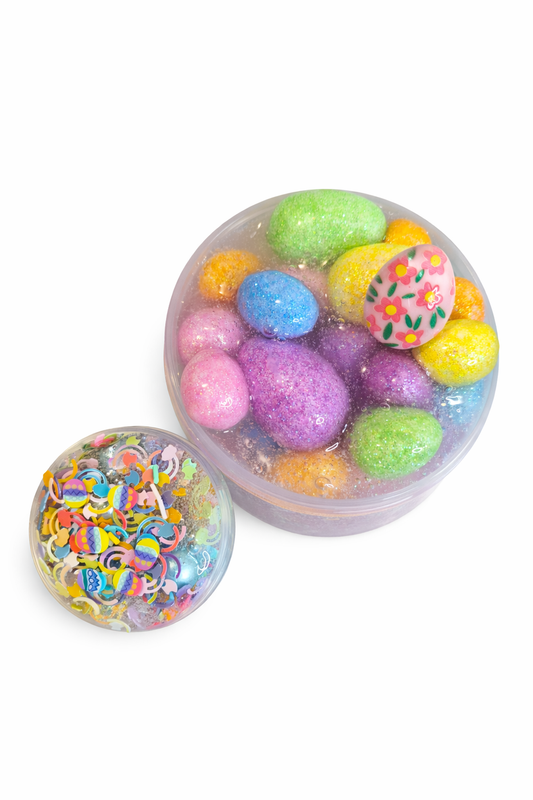 "Hidden Easter Eggs" Clear Foambead Slime
