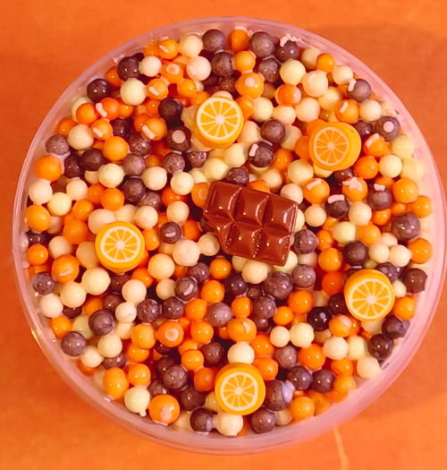 "Chocolate Orange Krispies" Foambead Slime