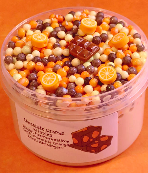 "Chocolate Orange Krispies" Foambead Slime