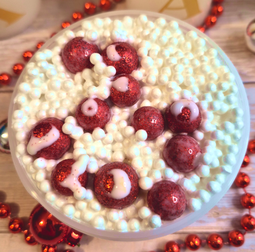 "Crushed Candy Canes" Foambead Slime