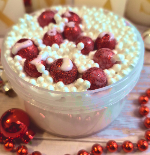 "Crushed Candy Canes" Foambead Slime
