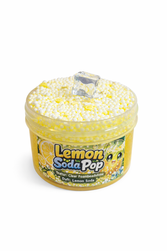 "Lemon Soda Pop" Clear Mini Foambead Slime