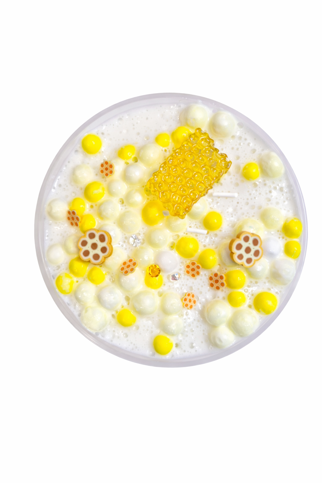 "Honeycomb Cereals" white Glue Jelly/Foambead Slime