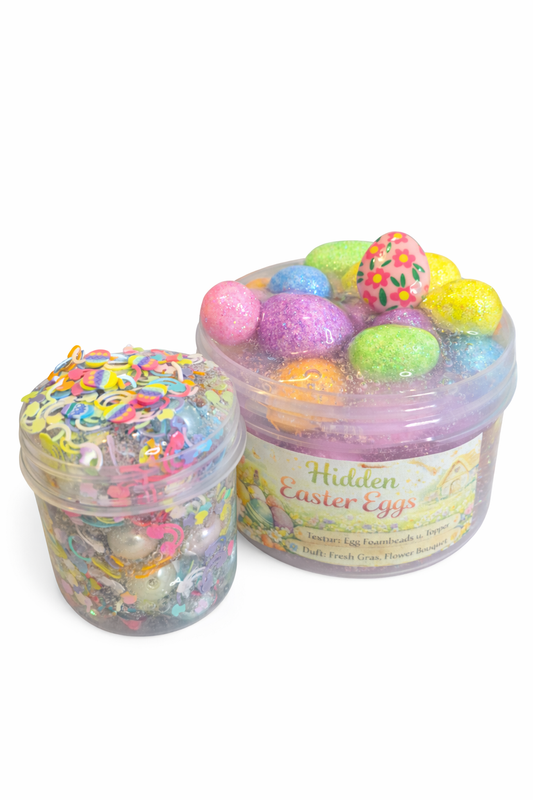 "Hidden Easter Eggs" Clear Foambead Slime